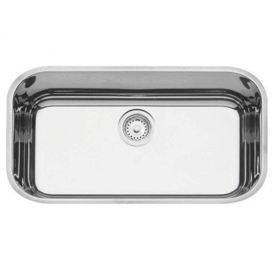 CUBA RETANGULAR EM ACO INOX POLIDO 56X34CM COM VALVULA 56 BL