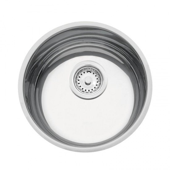 CUBA REDONDA EM ACO INOX POLIDO 30CM COM VALVULA 30 BL