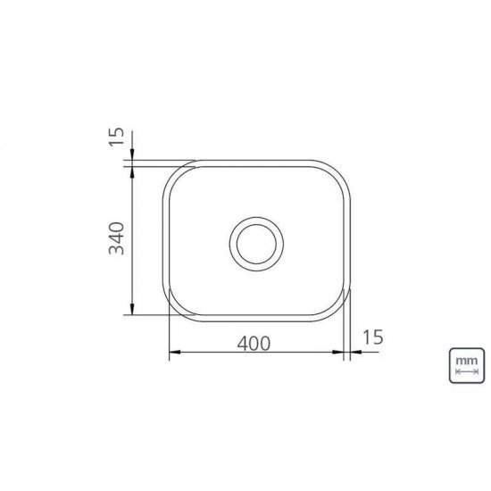 CUBA RETANGULAR STANDARD ACO INOX 40X34 POLIDO TRAMONTINA