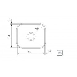 CUBA DE EMBUTIR TRAMONTINA BASIC 40 BL EM AÇO INOX 40X34 CM