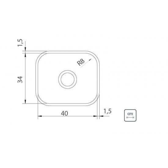 CUBA DE EMBUTIR TRAMONTINA BASIC 40 BL EM AÇO INOX 40X34 CM