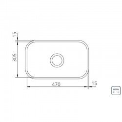 CUBA RETANGULAR STANDARD ACO INOX 47X30 POLIDO TRAMONTINA