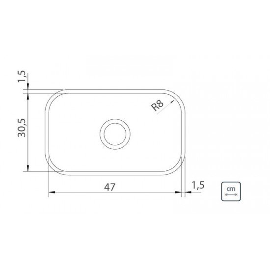 CUBA DE EMBUTIR TRAMONTINA BASIC 47 BL EM AÇO INOX 47X30 CM
