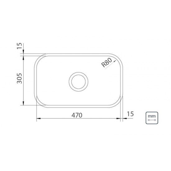 CUBA DE EMBUTIR TRAMONTINA BASIC 47 BL EM AÇO INOX 47X30 CM