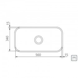 CUBA RETANGULAR STANDARD ACO INOX 56X34X14 TRAMONTINA