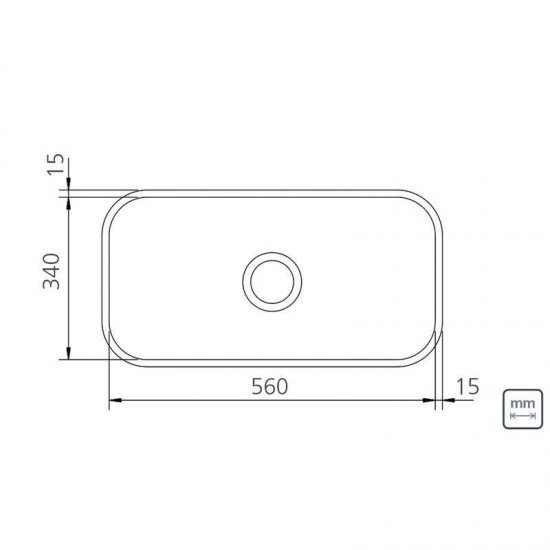 CUBA RETANGULAR STANDARD ACO INOX 56X34X14 TRAMONTINA