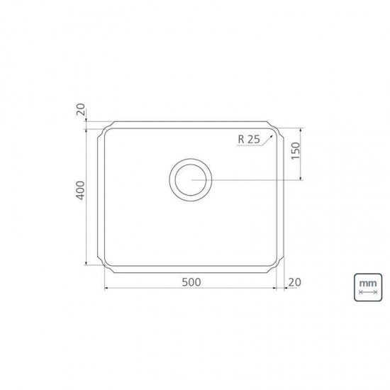 CUBA PROFISSIONAL EM ACO INOX 50X40CM DRITTA PRO COM VALVULA