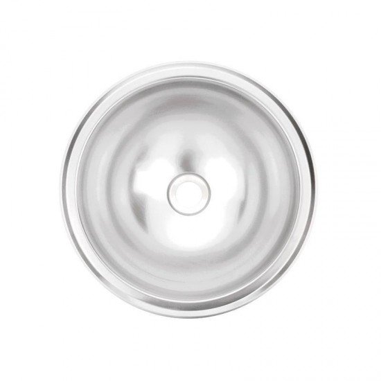 LAVABO REDONDO DE SOBREPOR EM ACO INOX ACETINADO 28CM