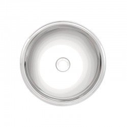 LAVABO REDONDO DE SOBREPOR EM ACO INOX ALTO BRILHO 28CM
