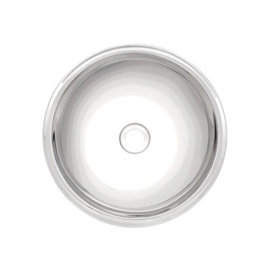 LAVABO REDONDO DE SOBREPOR EM ACO INOX ALTO BRILHO 28CM