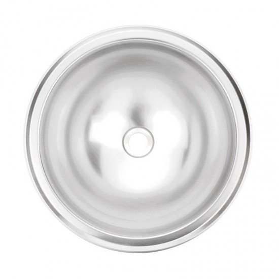 LAVABO REDONDO DE SOBREPOR EM ACO INOX ACETINADO 34CM