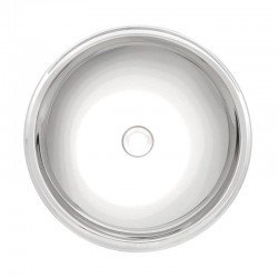 LAVABO REDONDO DE SOBREPOR EM ACO INOX ALTO BRILHO 34CM