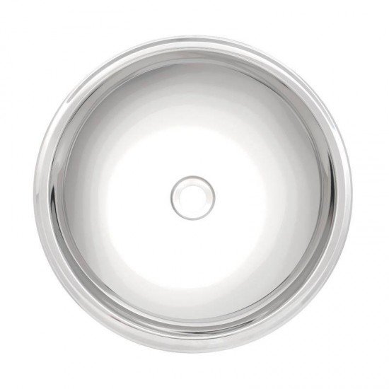 LAVABO REDONDO DE SOBREPOR EM ACO INOX ALTO BRILHO 34CM