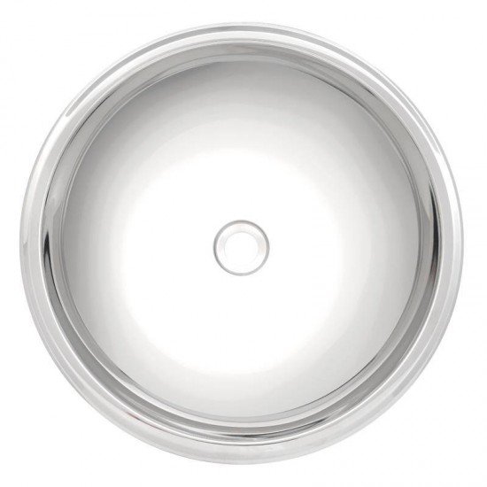 LAVABO REDONDO DE SOBREPOR EM ACO INOX ALTO BRILHO 38CM