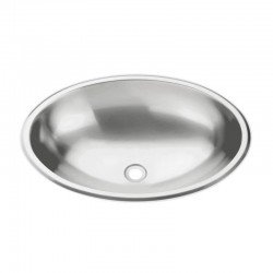 LAVABO OVAL DE SOBREPOR EM ACO INOX ACETINADO 40X30CM