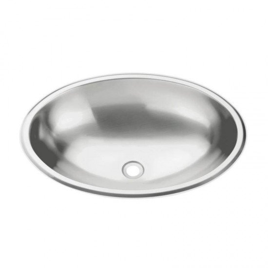 LAVABO OVAL DE SOBREPOR EM ACO INOX ACETINADO 40X30CM