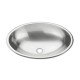 LAVABO OVAL DE SOBREPOR EM ACO INOX ACETINADO 40X30CM