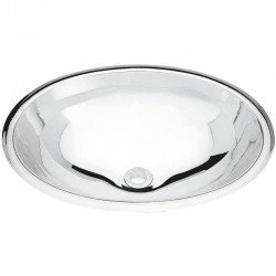 LAVABO OVAL DE SOBREPOR EM ACO INOX ALTO BRILHO 44X31CM