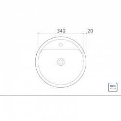 LAVABO SEMICIRCULAR DE SOBREPOR EM ACO INOX ACETINADO 38CM