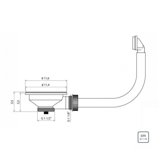 VALVULA TRAMONTINA ECONOMICA PARA PIAS E CUBAS 4 1/2 EM ACO INOX E POLIPROPILENO COM ESCAPE