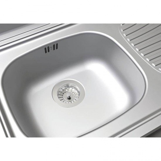 VALVULA TRAMONTINA ECONOMICA PARA PIAS E CUBAS 4 1/2 EM ACO INOX E POLIPROPILENO COM ESCAPE