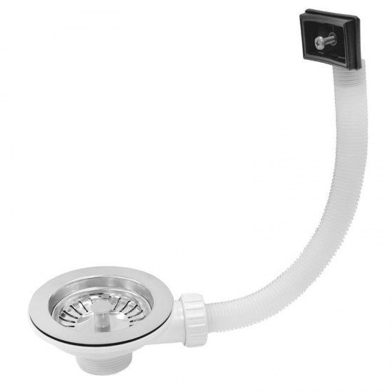 VALVULA TRAMONTINA ECONOMICA PARA PIAS E CUBAS 4 1/2 EM ACO INOX E POLIPROPILENO COM ESCAPE