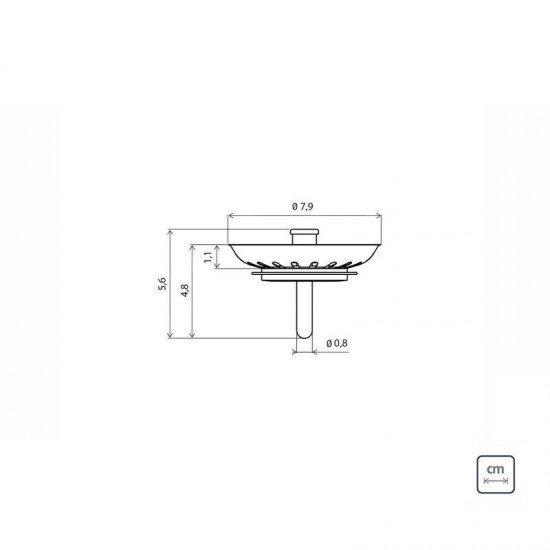 TAMPA DE VALVULA TRAMONTINA ECONOMICA PARA PIAS E CUBAS 4 1/2 EM ACO INOX E POLIPROPILENO