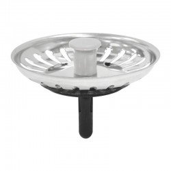 TAMPA DE VALVULA TRAMONTINA ECONOMICA PARA PIAS E CUBAS 4 1/2 EM ACO INOX E POLIPROPILENO