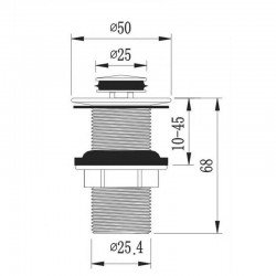 VALVULA POP-UP1  PARA CUBAS LAVABO TRAMONTINA