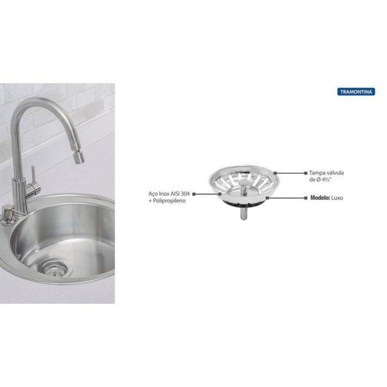TAMPA INOX PARA VALVULA 4 1/2 LUXO E NEW LUXO TRAMONTINA