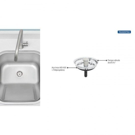 TAMPA INOX VALVULA 3 1/2 NEW TRAMONTINA