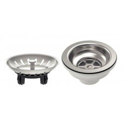 VÁLVULA TRAMONTINA ECONÔMICA 4 1/2 SEM ESCAPE EM AÇO INOX POLIDO E POLIPROPILENO PARA PIAS E CUBAS