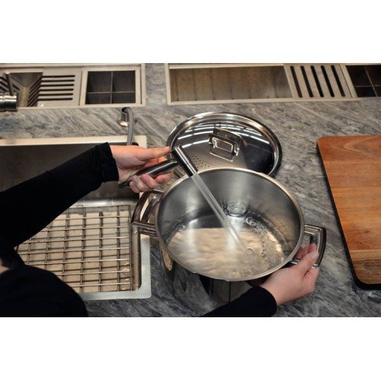 DUCHA MANUAL PARA COZINHA EM AÇO INOX COM EXTENSOR TRAMONTINA