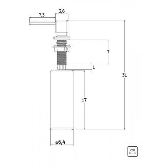 DOSADOR DE SABÃO SQUARE TRAMONTINA EM AÇO INOX COM RECIPIENTE PLÁSTICO 500 ML