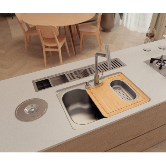 LIXEIRA DE EMBUTIR TRAMONTINA EM ACO INOX COM BALDE PLASTICO 5 LITROS TRAMONTINA