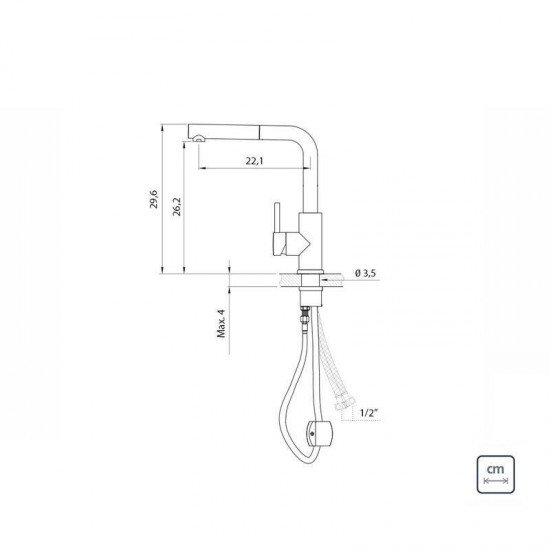 TORNEIRA MISTURADORA MONDE PLUS EM AÇO INOX COM EXTENSOR MONOCOMANDO TRAMONTINA