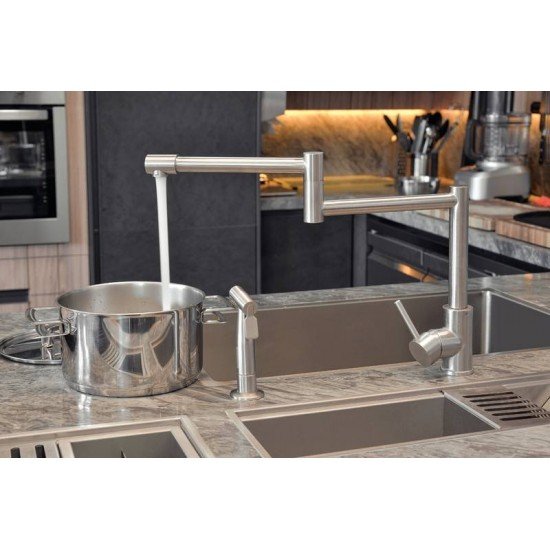 MISTURADOR MONOCOMANDO TRAMONTINA FLEXION EM AÇO INOX COM ACABAMENTO ESCOVADO