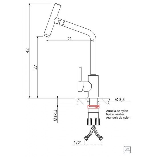 MISTURADOR MONOCOMANDO TRAMONTINA VERSA EM AÇO INOX COM BICA ARTICULADA