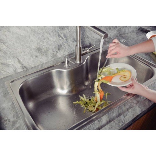 TRITURADOR DE RESÍDUOS ALIMENTARES PARA CUBAS OU PIAS COM FURAÇÃO PARA VÁLVULA DE 4 1/2 COM POTÊNCIA DE 0,75 HP TRAMONTINA