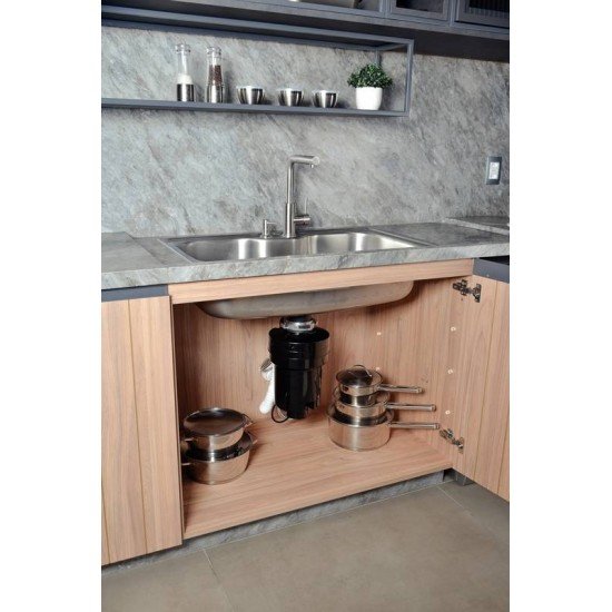 TRITURADOR DE RESÍDUOS ALIMENTARES PARA CUBAS OU PIAS COM FURAÇÃO PARA VÁLVULA DE 4 1/2 COM POTÊNCIA DE 0,75 HP TRAMONTINA