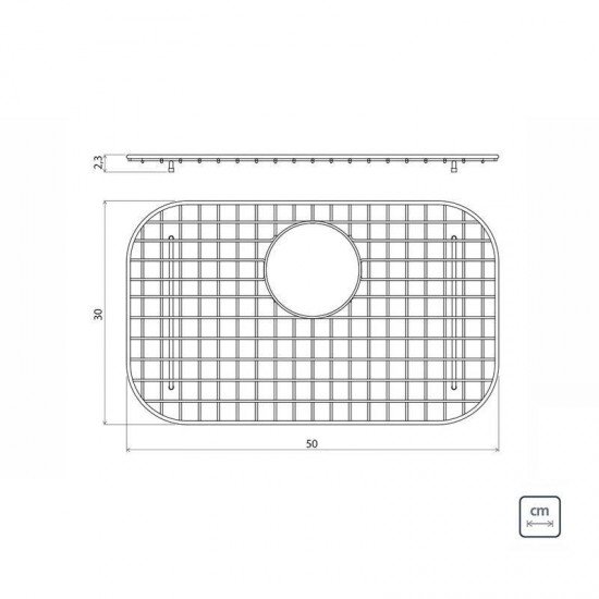 GRADE ARAMADA PARA FUNDO DE CUBA TRAMONTINA EM ARAME CROMADO 56X34CM