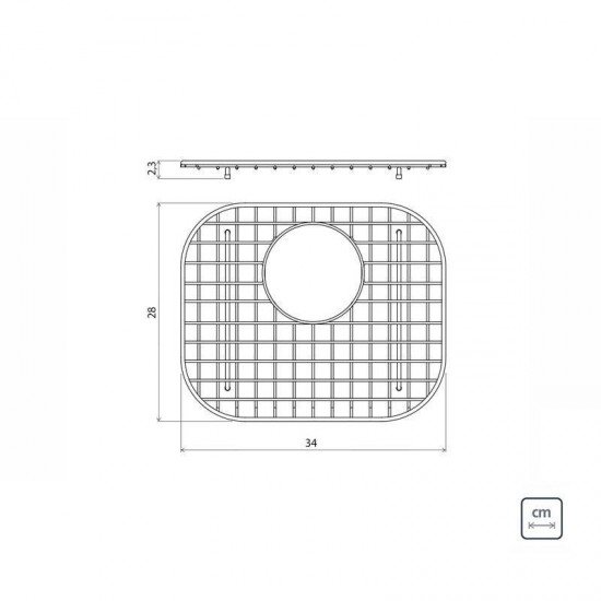 GRADE ARAMADA PARA FUNDO DE CUBA TRAMONTINA EM ARAME CROMADO 40X34CM