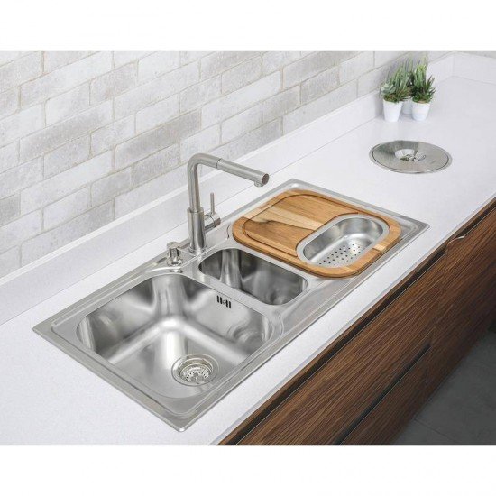 TABUA PARA CUBAS E PIAS DE COZINHA TRAMONTINA EM MADEIRA 42X36CM