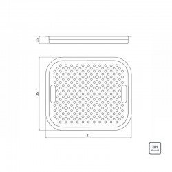 BANDEJA PERFURADA TRAMONTINA EM ACO INOX PARA PIAS E CUBAS 41X35CM