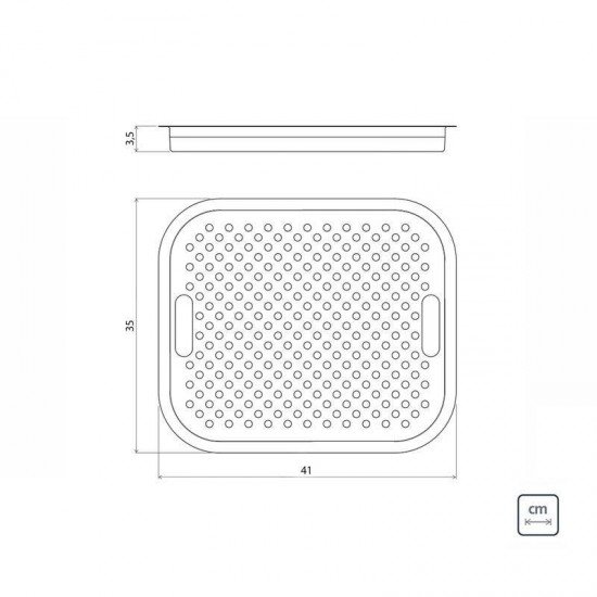 BANDEJA PERFURADA TRAMONTINA EM ACO INOX PARA PIAS E CUBAS 41X35CM