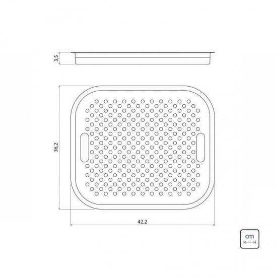 BANDEJA PERFURADA TRAMONTINA EM ACO INOX PARA PIAS E CUBAS 42X36CM