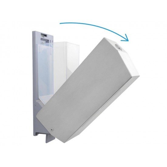 DISPENSER EM ACO INOX PARA SABAO LIQUIDO E ALCOOL GEL