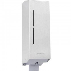 DISPENSER EM ACO INOX PARA SABAO LIQUIDO E ALCOOL GEL