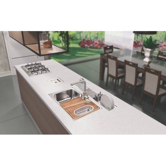 CANAL ORGANIZADOR   PARA SOBREPOR EM ACO INOX COM ACABAMENTO SCOTCH BRITE 105X18 CM TRAMONTINA