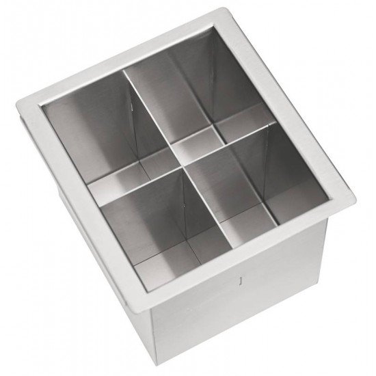 ESCORREDOR PORTA TALHERES EM ACO INOX SCOTCH BRITE PARA SOBREPOR NA CALHA UMIDA 15X16 CM TRAMONTINA